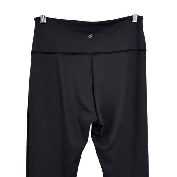 Peloton Leggings With Scalloped Hem & Sheer Panel Black/Multi Logo Size Large - Picture 8 of 9